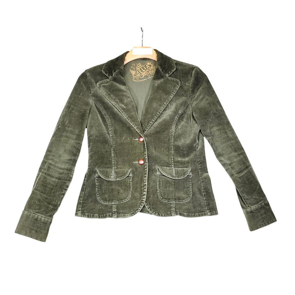 Vintage dELiA*s Vintage Olive Green Corduroy Blazer Jacket Women Large Grunge